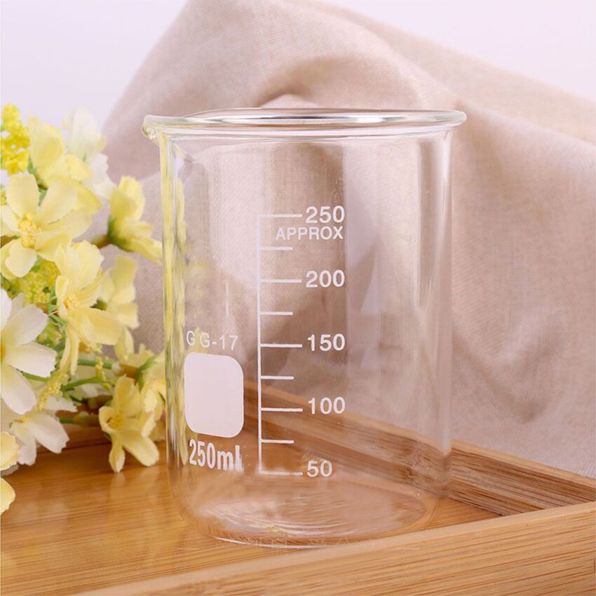 Borosilicaatglas Meten Lage Vorm Beker 100ml 250ml Maatbeker voor Bakken, Handgemaakte Zeep, Chemie Laboratorium