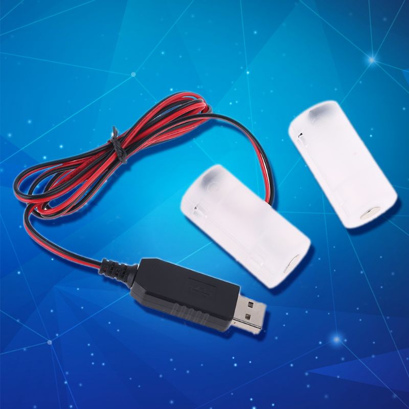 LR14 C Battery Eliminator USB Power Supply Replace 1 to 4pcs 1.5V C Cell Battery for Smoke Detector LED Lamps Toys