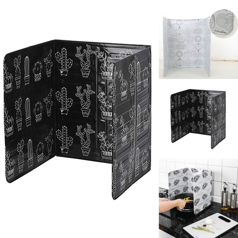 Aluminium Foil Impede Oil Splatter Guard Plate Baffle Heat Solation Board Separator Gas Stove Splash Proof Screen Baffle