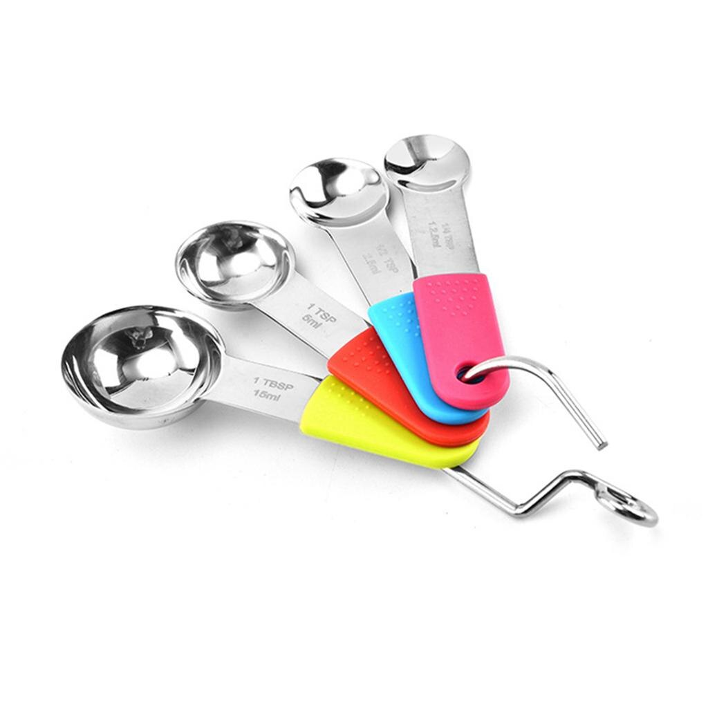 Maatlepels-Set Van 4 Rvs Siliconen Plastic