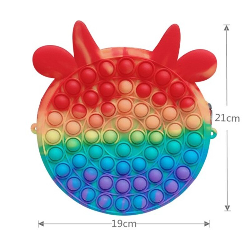 Grote-Size Vingertop Speelgoed Push Bubble Popet Hanger Tas Popp Het Volwassenen Decompressie Poppit Speelgoed Kinderen Anti-stress Поп Ит