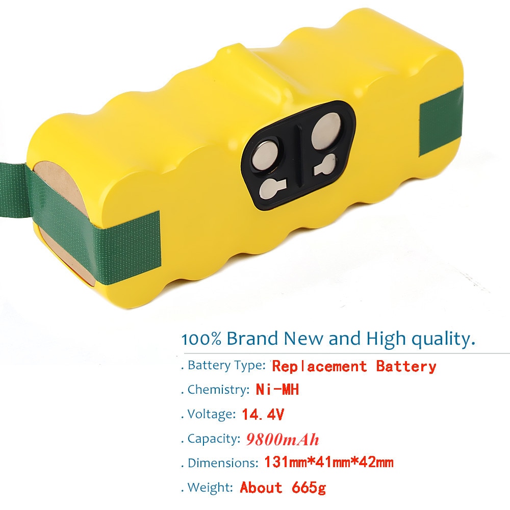 Jungla High Capacity 9800mAh 14.4V Battery For iRobot Roomba Vacuum Cleaner 500 530 540 550 620 600 650 700 780 790 870