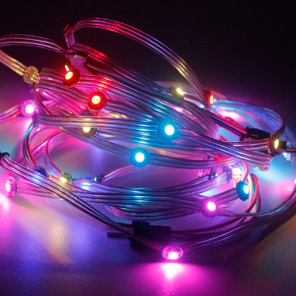 50Pcs WS2812B Pre-Gesoldeerd Led Module Rgb Ic String 12Cm Draad WS2812 Ic Pixels Led Per String individueel Adresseerbare 5050 DC5V