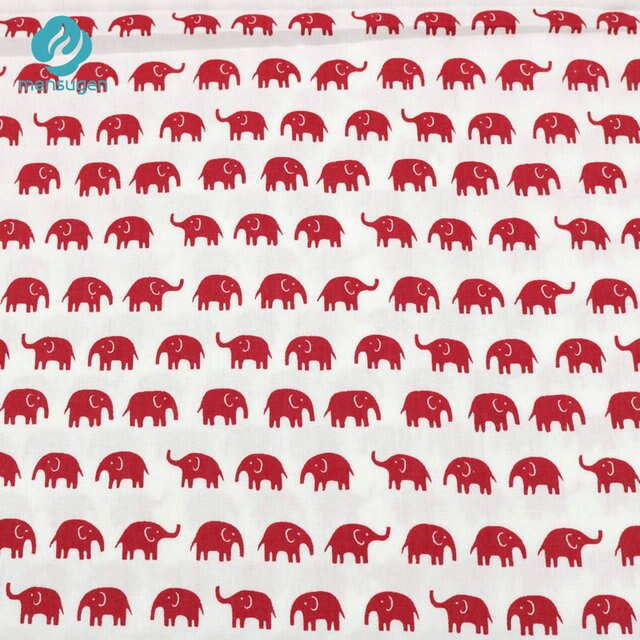 Mensugen 50cm*160cm 100% Cotton Cartoon Elephant Fabric for Quliting Baby Cribs Cushions Blanket Pillows Sewing Material: 2