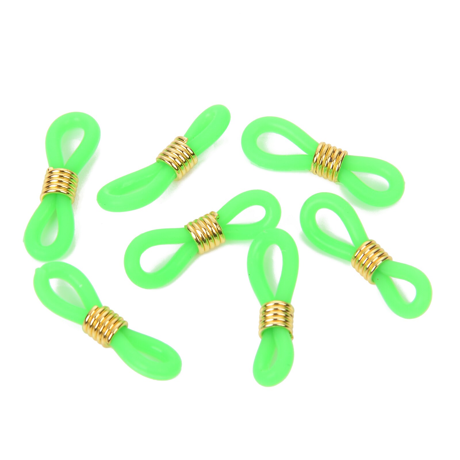 50 sztuk 22x11mm 18 kolory łańcuszek do okularów gumy silikonowej stop złota kołatka antypoślizgowe okulary okulary klamra DIY akcesoria: Grass Green