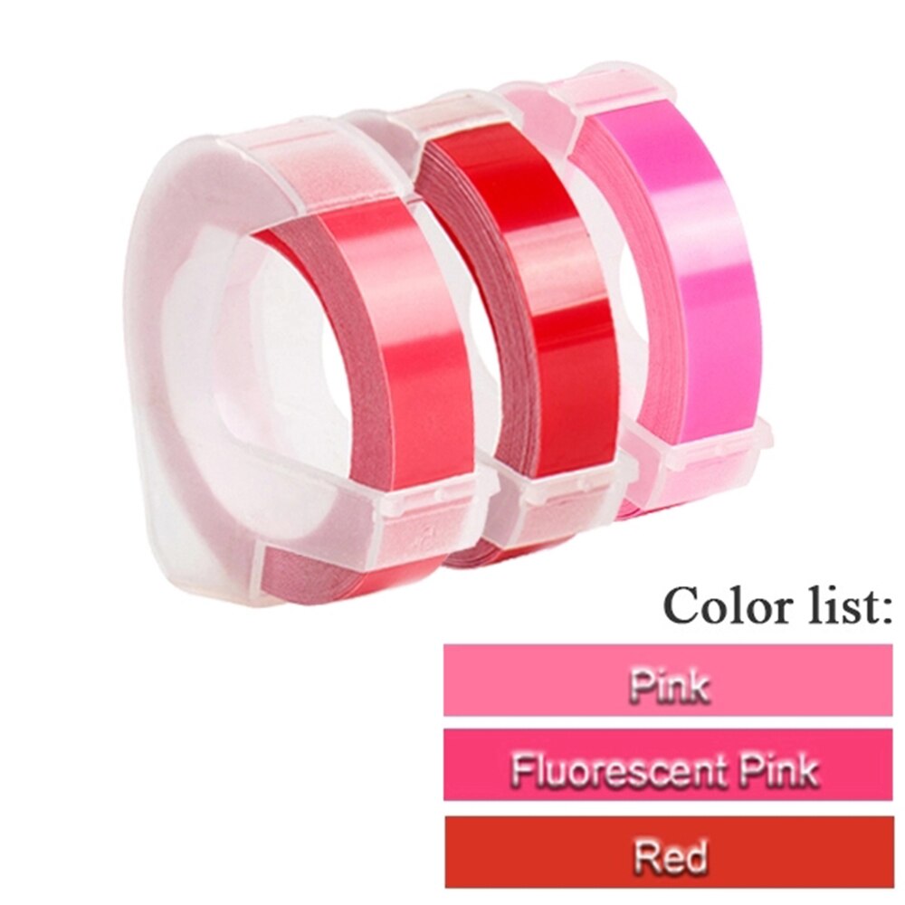 3Rolls 3D Embossing Label Tape white on Clear Transparent 9mm*3m for DYMO 12965 1880 Label Printer and MOTEX E-101 label maker: 3Pcs Mix Color Set K