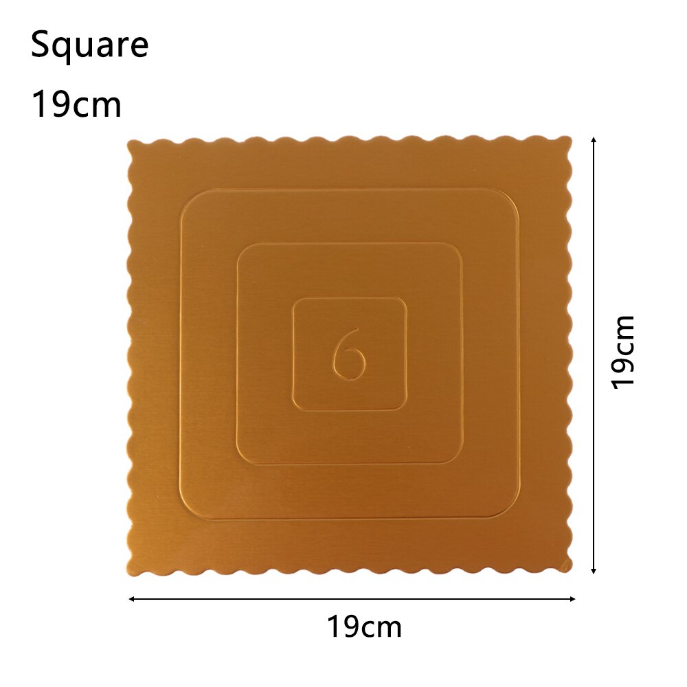 Mousse Cake Boards Gold Paper Cupcake Dessert Display Tray Pastry Baking Mat Cake Decor Tool Kitchen reposteria pasteleria Tool: 19cm Square