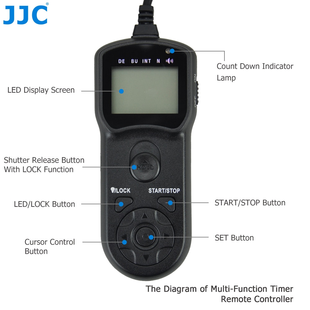 JJC MC-DC2 Intervallometro Timer di Controllo Remoto per Nikon Z6II Z7II Z7 Z6 Z5 D750 D780 P1000 D7500 D7200 D5600 D5500 D5300 D5200