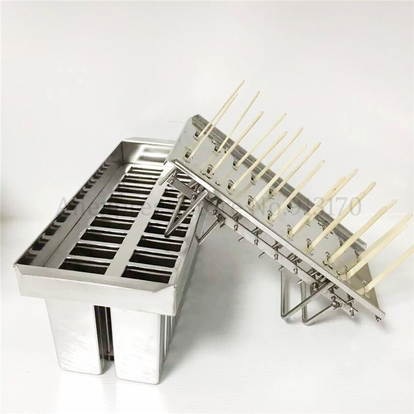 Moldes para Polos de hielo de acero inoxidable, molde para Polos de hielo comercial DIY, 20 piezas /soporte para palos por lotes