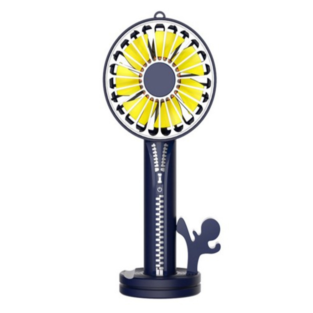 Multifunktions-reißverschlussventilator usb-ladegerät kleiner ventilator handheld im freien mini-make-up tragbarer mini-luftkühlerventilator con: Dunkelblau