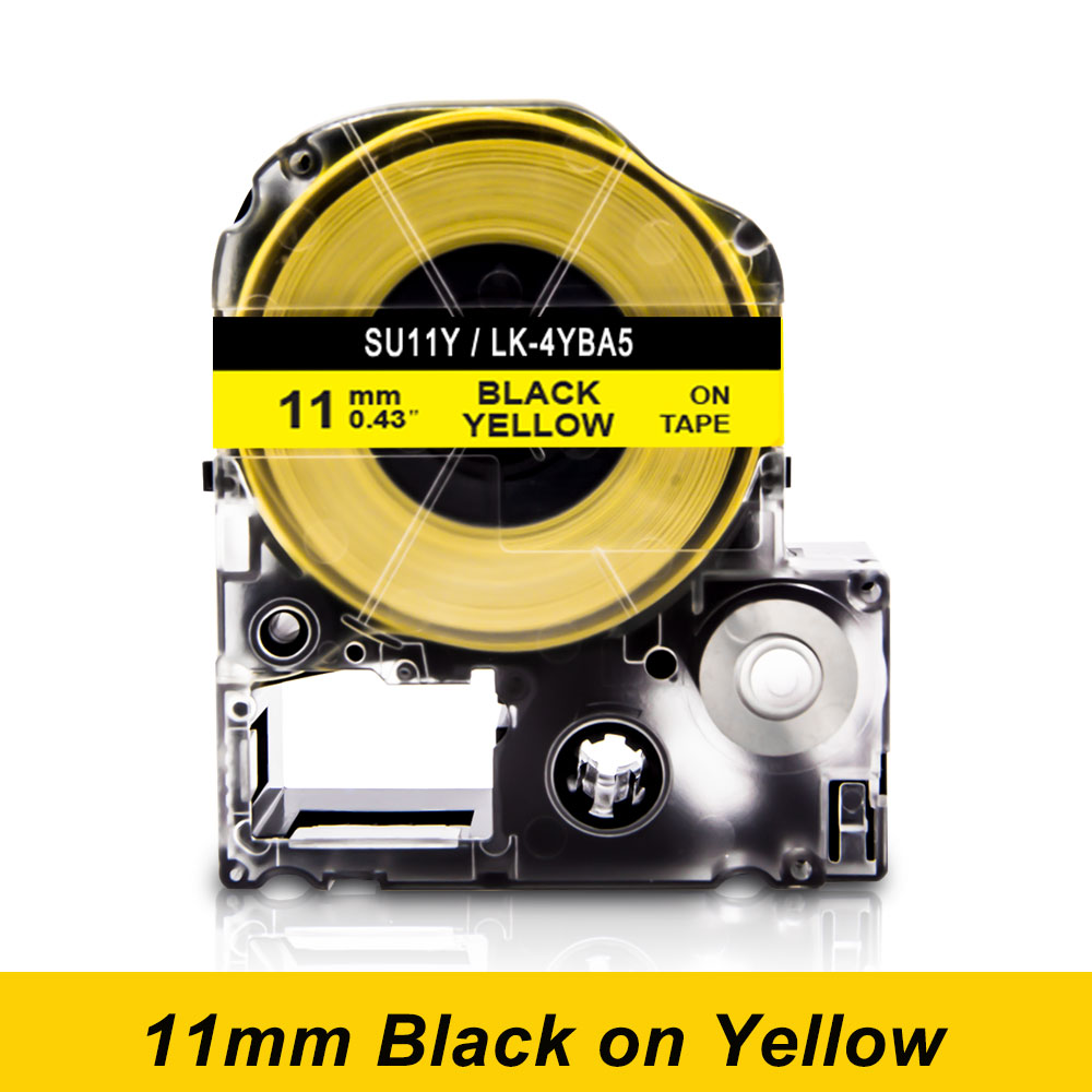 Tubo termorretráctil de etiquetas de 3,5/5/11mm SU5S SU11S SU5Y SU11Y SU3Y SU3W Compatible con impresora Epson LabelWorks LW-300 LW-400 LW-500: Y
