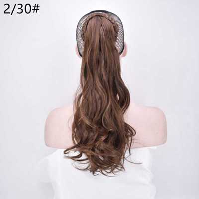 Glæde & skønhed syntetisk hår langt bølget hår chignon fiber med høj temperatur 130g 22 "klip i hestehalehårforlængelser: #530