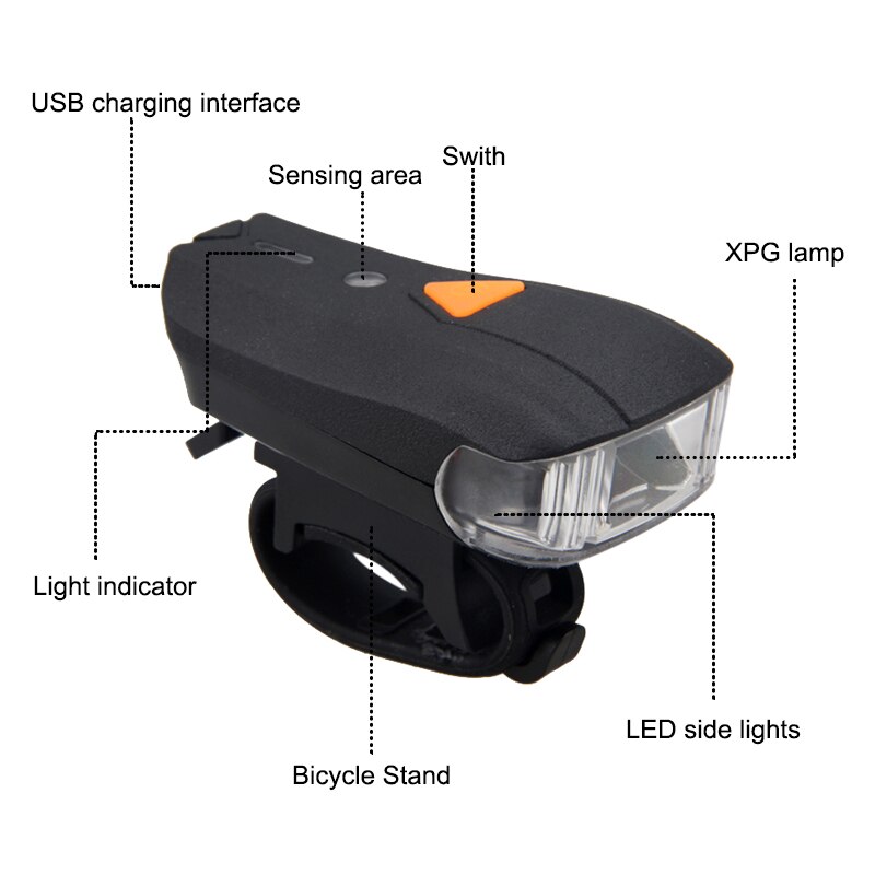 Mtb Fiets Licht Voor Stuur Fiets Light Usb Oplaadbare Led Batterij Zaklamp Zaklamp Koplamp Lamp