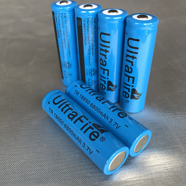 Akumulator litowo-jonowy UltraFire 18650 6800 mAh – duża pojemność do latarki/latarki (certyfikat CE i akumulator)