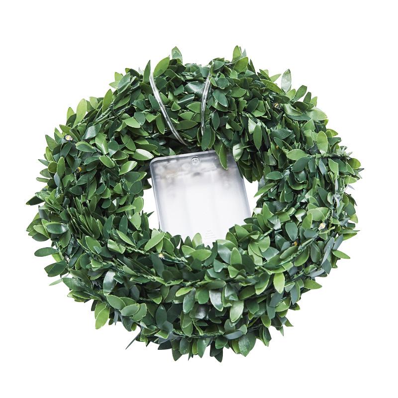Led fe ljusslinga små löv krans led koppartråd inomhusdekoration batteri usb för bröllop julfest heminredning: Grön / 2m 20 ledde