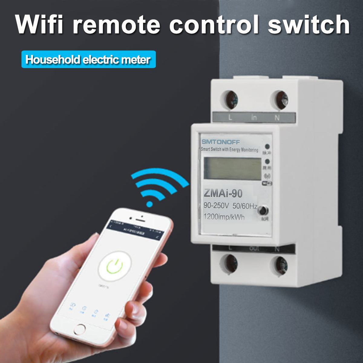 Digitaalinen sähkönkulutus kwh -kisko älykäs energiamittari wifi -tehomittari wattikaukosäätimen ohjainmonitori 220v