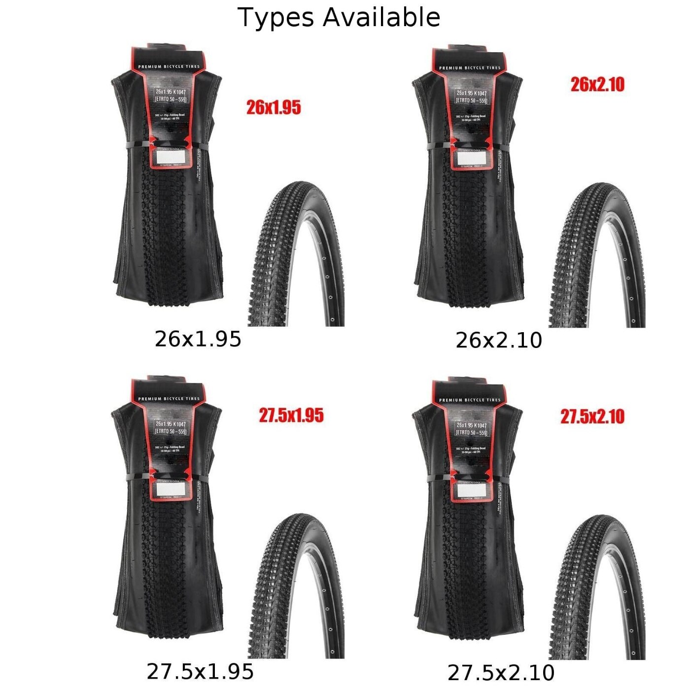 Pneu large en caoutchouc pour vélo de montagne K927, 26X19.5/2.10,27.5X19.5/2.10, accessoires durables et pratiques pour vtt