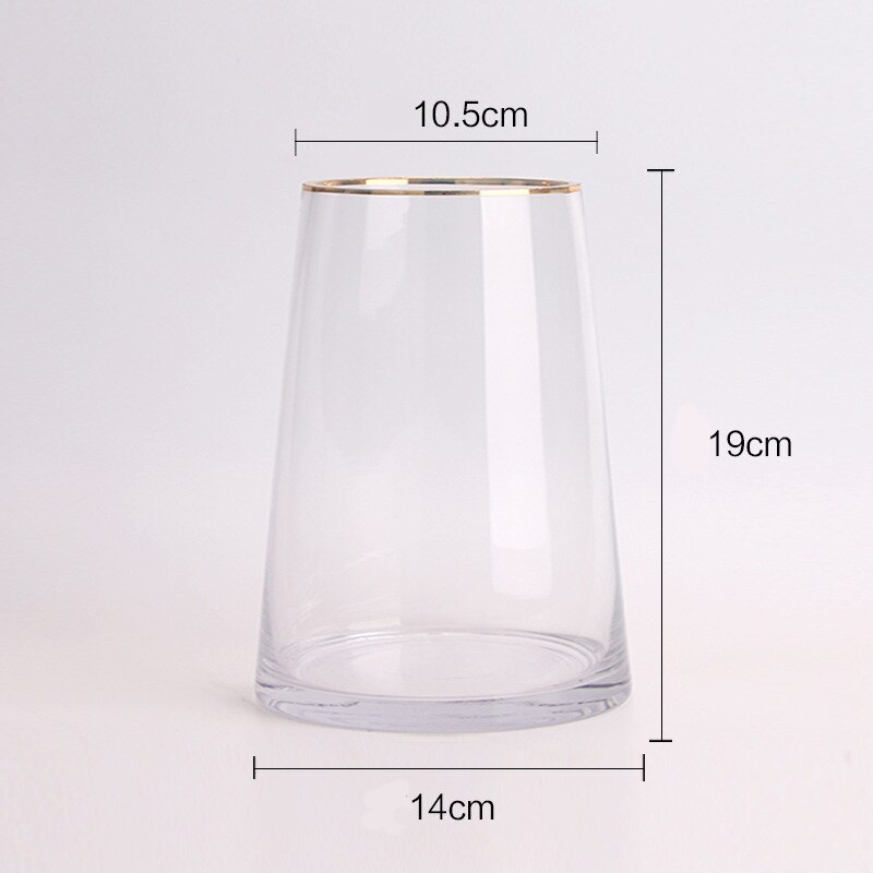 Luxe handgetekende gouden vazen voor kantoor, thuis, woonkamer, tafeldecoratie, vaas, eenvoud, transparante glazen vaas: 10