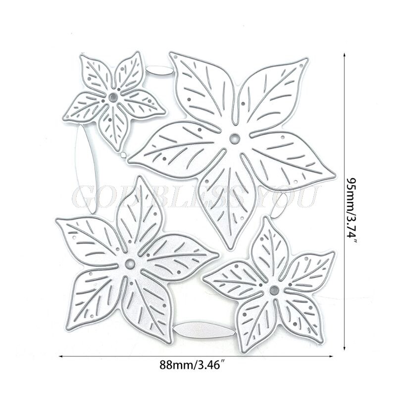 Plantillas de recorte de encaje para manualidades, plantilla de grabado para álbum de recortes, creación de tarjetas de papel con estampado en relieve, cinco hojas de flores,