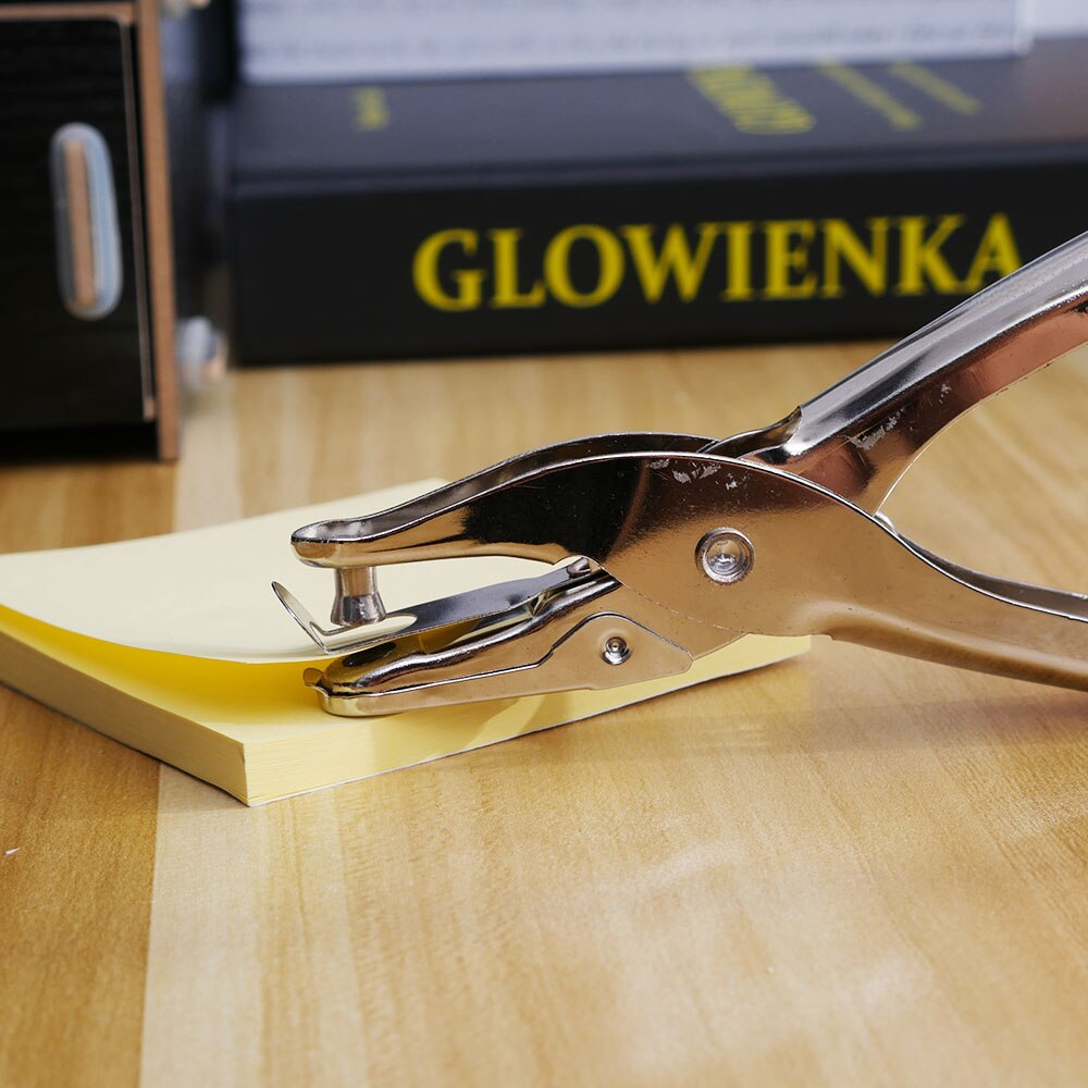 1 stk metal 6mm -pore diameter hultang enkelt huls hulmaskine hånd papir scrapbog stanser 1-8 sider papir hulmaskine