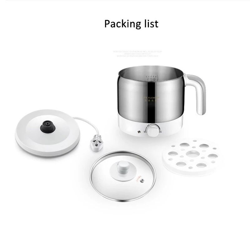 220V Multifunction Electric Cooking Pot Stainless Steel Liner Rice Cooker Machine Mini Food Cooker with Steamed Eggs Pan