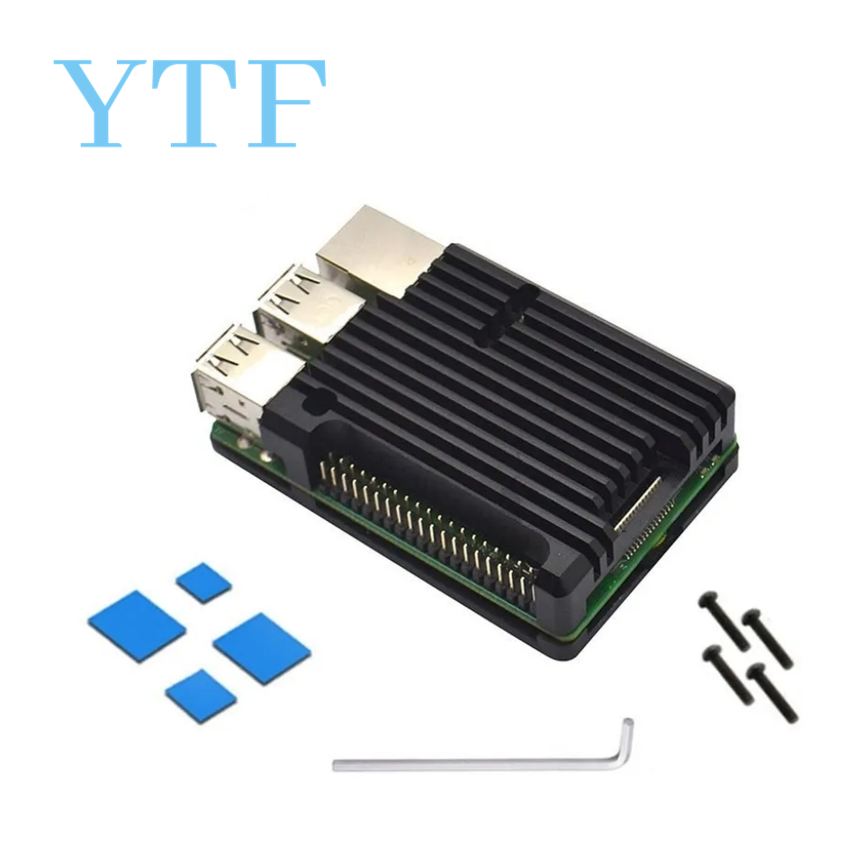 1 zestaw podwójny wentylator układ chłodzenia moduł z radiatorem dla Raspberry Pi 4B 3B + Model + (Plus): green