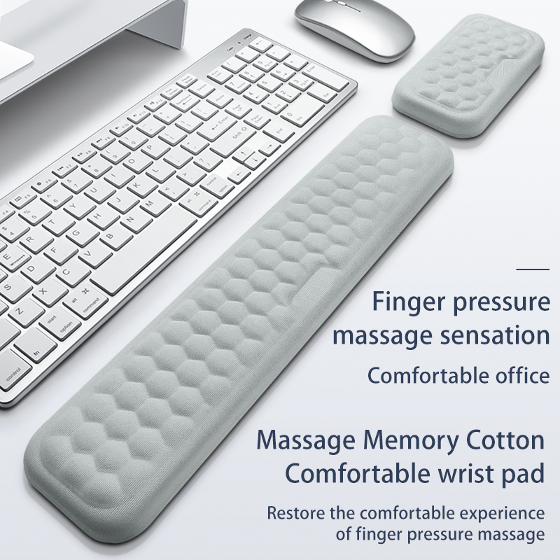 Muis- en toetsenbord Polsbescherming Rustkussen met massagetextuur voor pc Gaming Laptop Toetsenbord Muis Geheugen Katoenen rust Ergonomisch