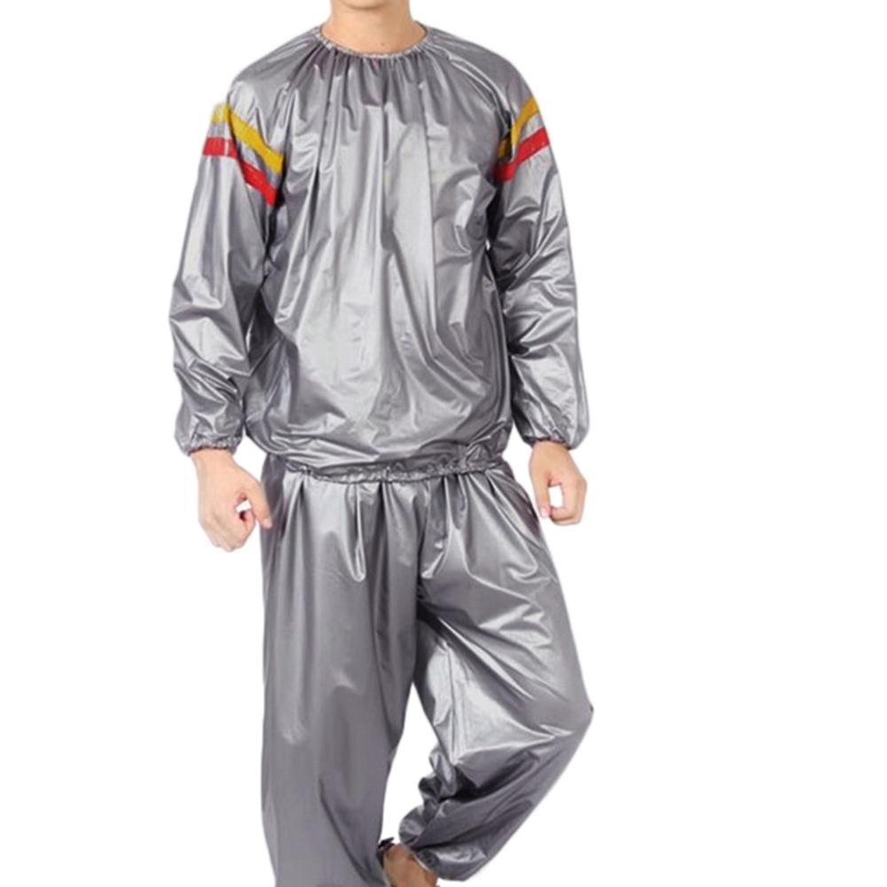 Pvc Fitness hommes vêtements de sport vêtements sport survêtement hauts + pantalons transpiration perte de poids costume transpiration Sauna vêtements minceur costume