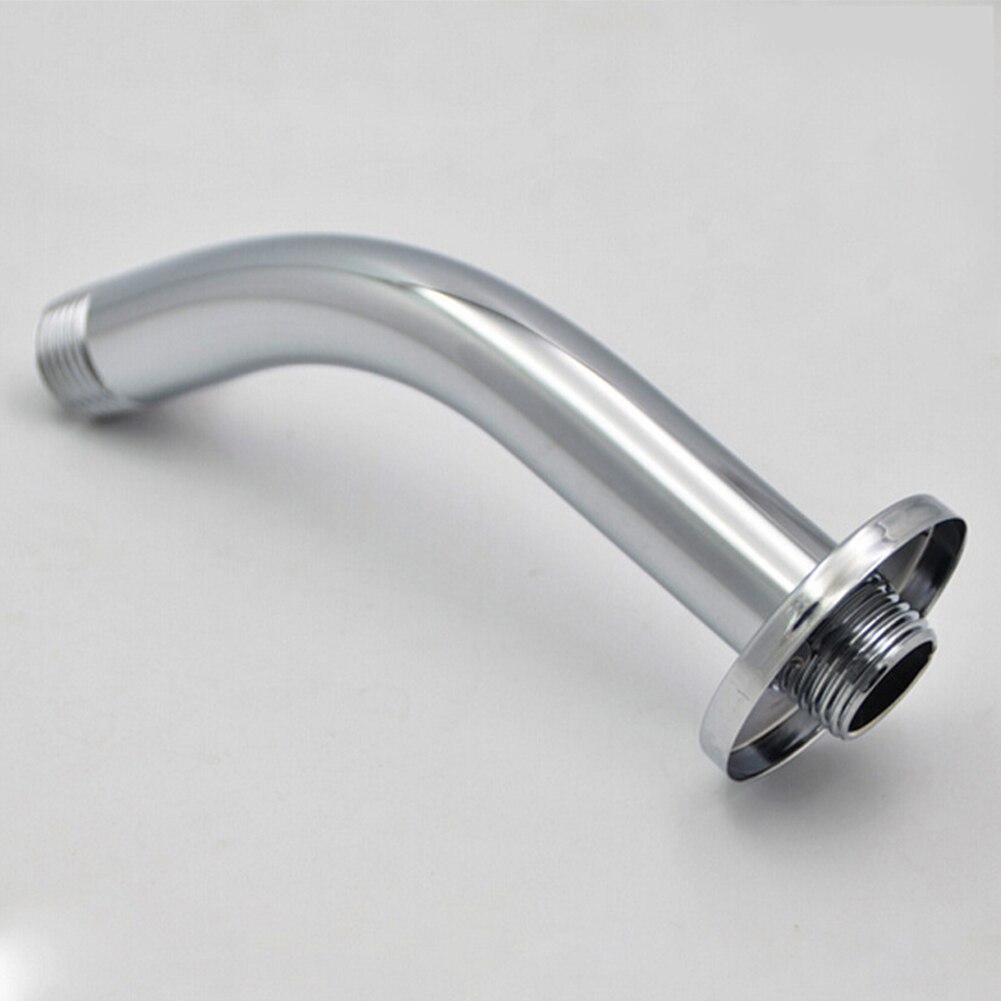 Bathroom Fixed Pipe Bend Shower Head Arm Stainless Steel With Flange Durable Home Shower Accessory Wall Mounted 150mm