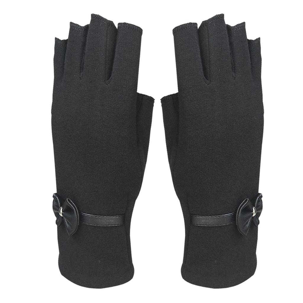 Winter Fingerless Half Gloves Motorcycle Warm Half Finger Cycling Gloves