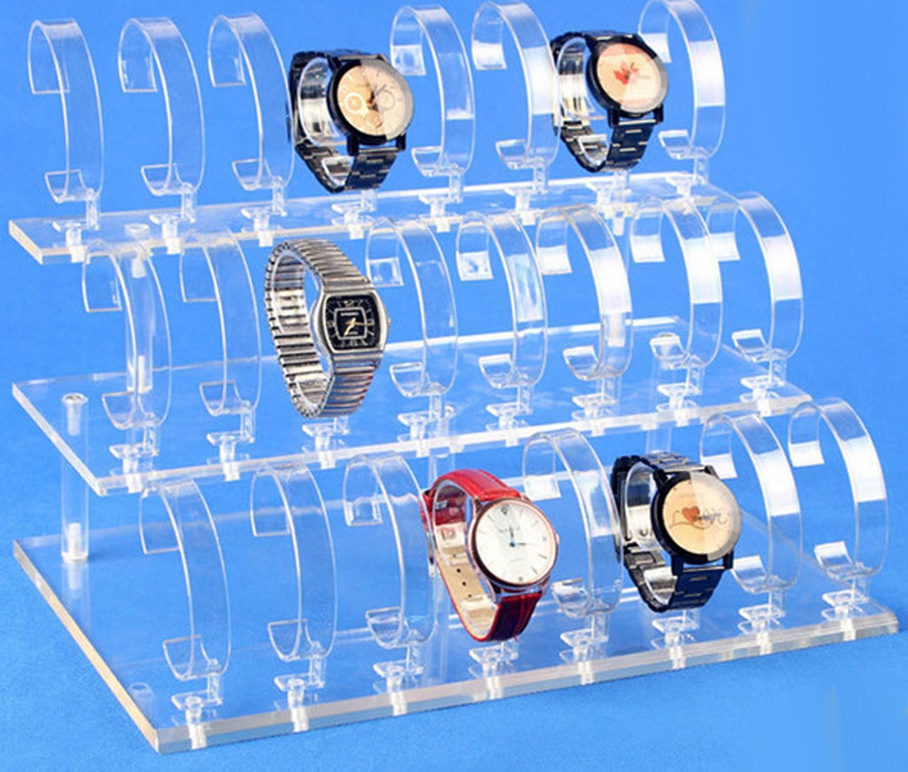 Horloges Standhouder Verwijderbare 24 Slots Acryl Horloge Sieraden Display Rack Horloge Kader Horloge Houder