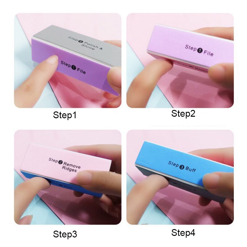 1 pieza de pulidor de uñas curvo recta esponja para lijar limas pulido negro Rosa lima de uñas manicura kit de herramientas para manicura