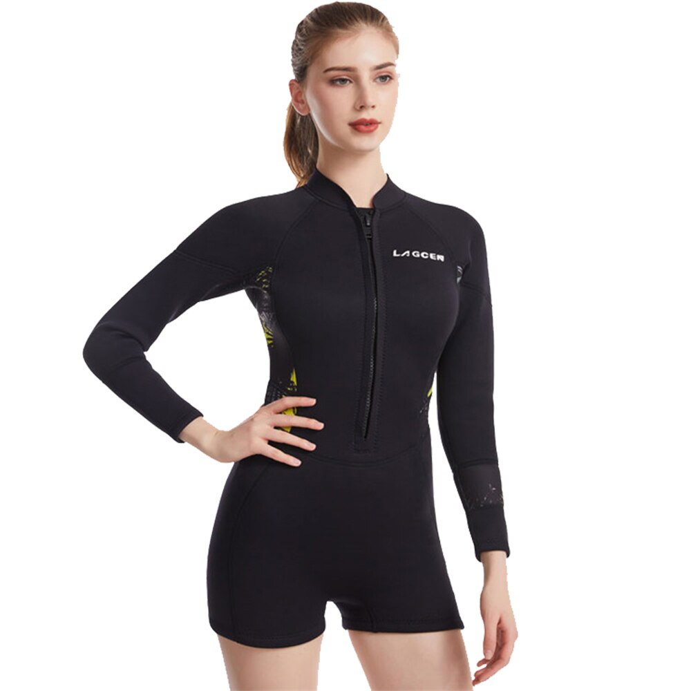 Vrouwen 2.5Mm Neopreen Wetsuit Warmte Koud En Zonnebrandcrème Wetsuit Voor Water Sport Zwemmen Surfen Snorkelen Wetsuit: Black / S