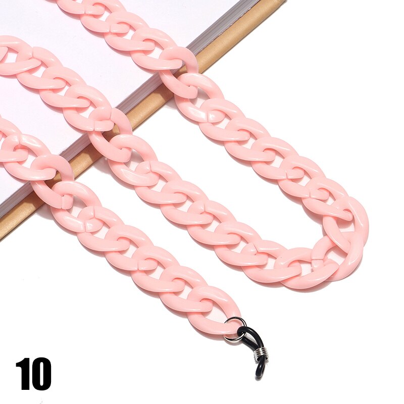 Mode Acryl Candy Kleur Zonnebril Kettingen Glazen Ketting Bandjes Ketting Chunky Lanyards Unisex Hals Brillen Strap: 10