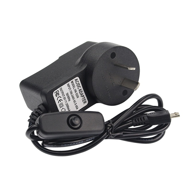 5V 2,5 EINE Raspberry Pi 3 Netzteil Ladegerät AC Adapter Mini Micro Kabel mit AUF/OFF Schalter für Raspberry Pi 3 Modell B Plus Pi 3B: AU