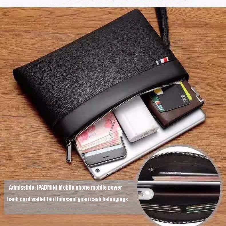 Business Style Men's Handbag Clutch Bag Soft Pu Leather Male Waist Pack Bag Leisure Stylish Hand Bag Men Pouch