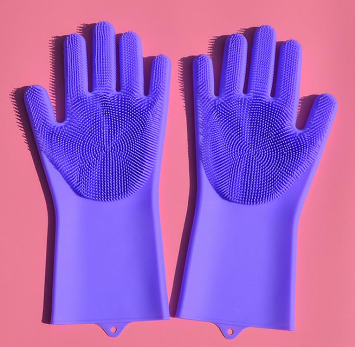 Multifunktions Beständig Silikon Handschuhe Küche BBQ Ofen Kochen Handschuhe: Purpurrot