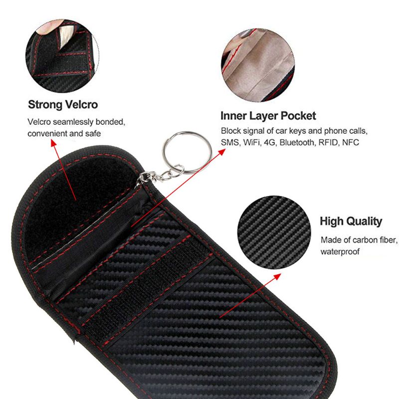 Faraday Bag Anti Theft RFID Key Fob Security Box Signal Blocking Pouch For Car S27 21