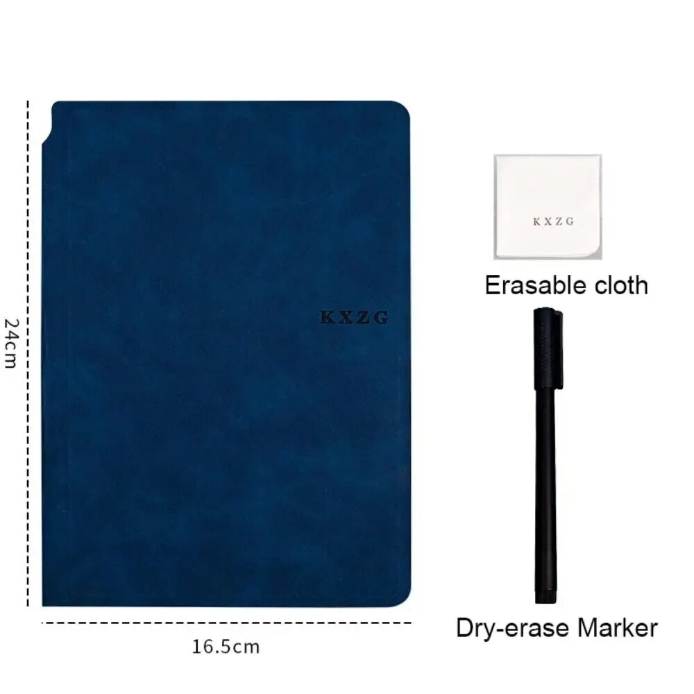 1-teiliges wiederverwendbares Whiteboard-Notizbuch-Set mit Whiteboard-Stift, Löschtuch, Leder, Notizblock, Wochenplaner, tragbar, stilvoll, Büro: Option 1