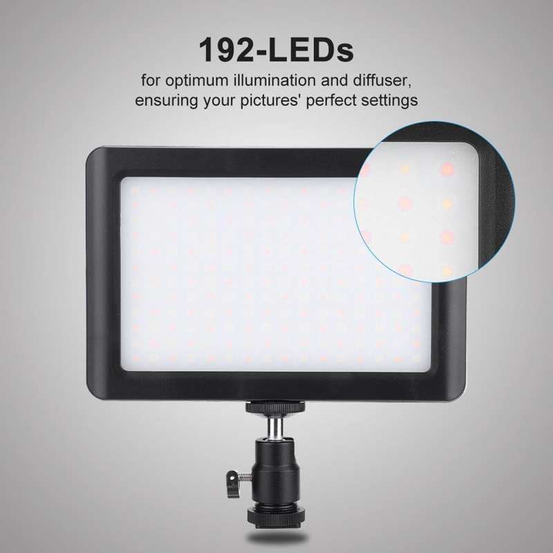 192 Led Video Light Panel Ultra Dunne Fotografie Vulling Licht 3200K-6000K Kleurtemperatuur Led Video Licht voor Camera