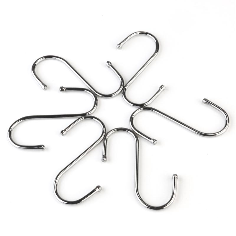 OUNONA S Shaped Hooks Kitchen Hanging Hanger Stainless Steel S Hooks Tableware Pot Pan Clothes Hanging Hooks Clothes Bag Hanger