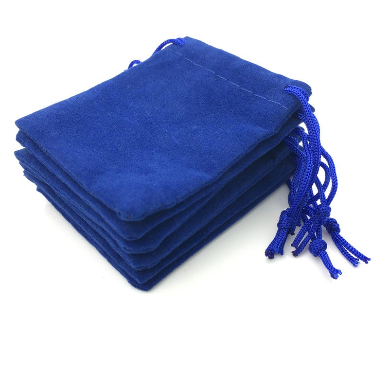 100 Stks/partij Fluwelen Marineblauw 5*7Cm Sieraden Bags Brace Strap Zakjes