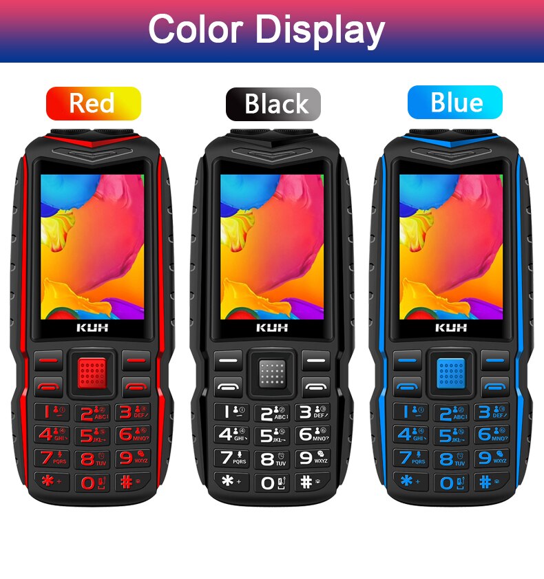 Russische Toetsenbord Fm Mobiele Telefoon 3800Mah Batterij Power Bank Dual Hoge Zaklamp Quick Dial Robuuste Dual Sim Mobiele Telefoons kuh T3