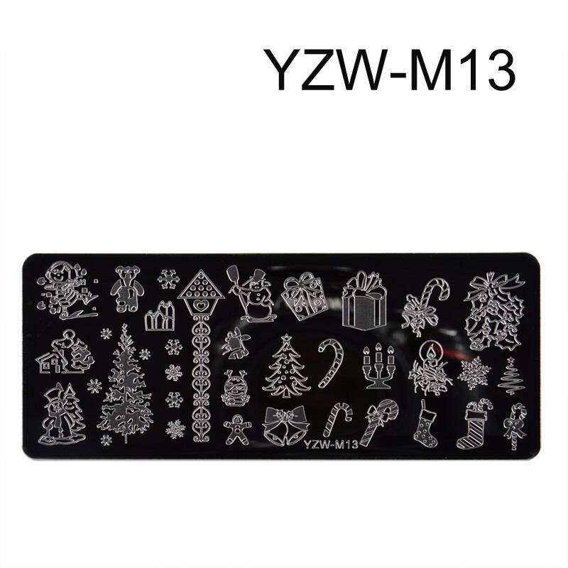 Weihnachten Nagel Kunst Druck Stanzen Vorlagen Edelstahl Schneeflocke Bilder Druck Platten Geometrische Stempel Schablone: GangYin-YZW-M13