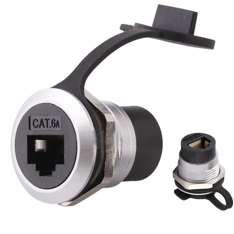 D-typ modul 8 p 8c rj45 kontakt hane hona uttag industrikamera nätverkskommunikation 4 stift  rj11 kat 6a med dammskydd