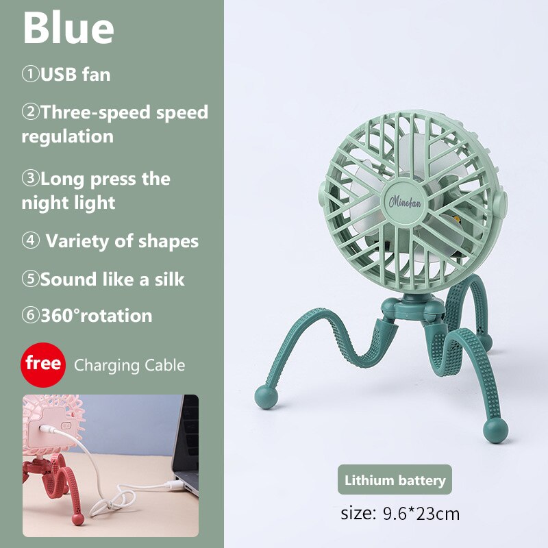 Ventilateur Portable pour siège de voiture, 500mAh, Rechargeable par USB, Mini accessoires pour poussette: WJ3794A