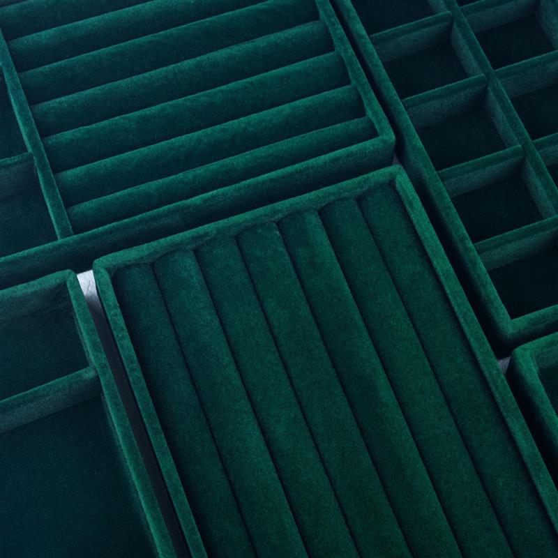 Espositore per gioielli in velluto astuccio per braccialetti orecchini anelli scatola Organizer portaoggetti scatole espositive per cassetti per gioielli impilabili fai da te