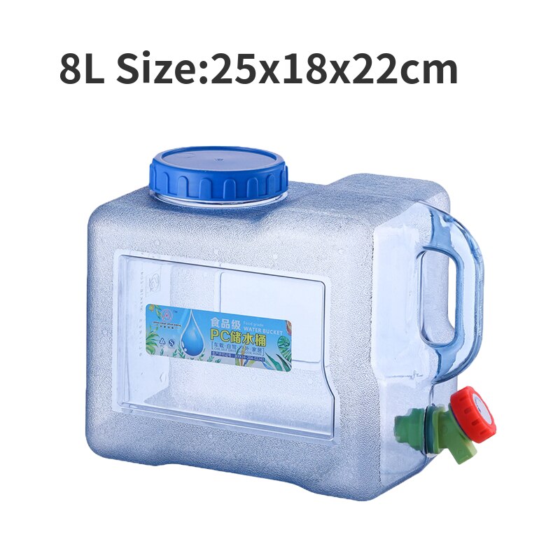 5.5L/10L Capacity Outdoor Water Bucket Portable Driving Wateater Bucket Portable Tank Container with Faucet for Camping: 8L