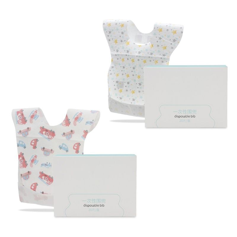 20Pcs Unisex Baby Wegwerp Slabbetjes Niet-geweven Bandana Speeksel Handdoek Zuigelingen Verstelbare Waterdicht Burp Doek Voor Home Reizen gebruik