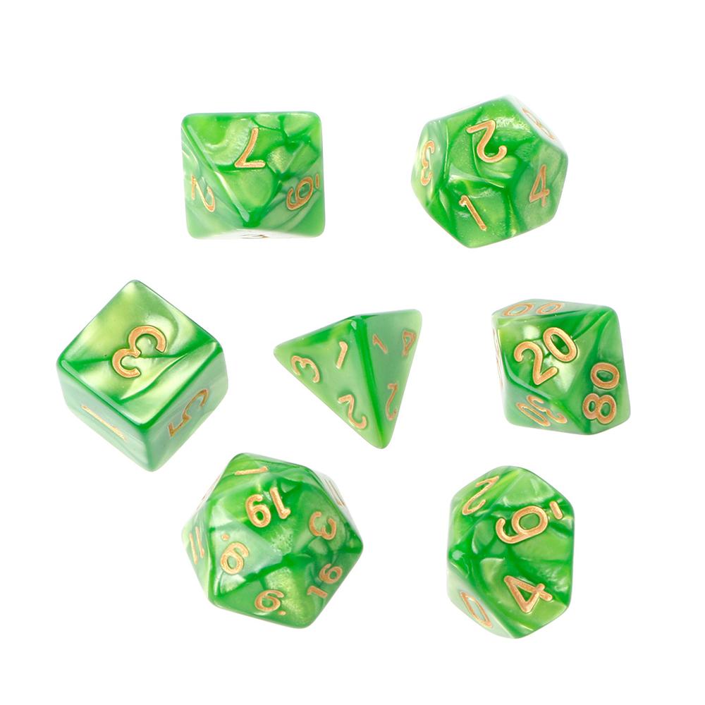 Dados de oro poliédrico para Pathfinder, 7 Uds., D20 D12 2xD10 D8 D6 D4: GN
